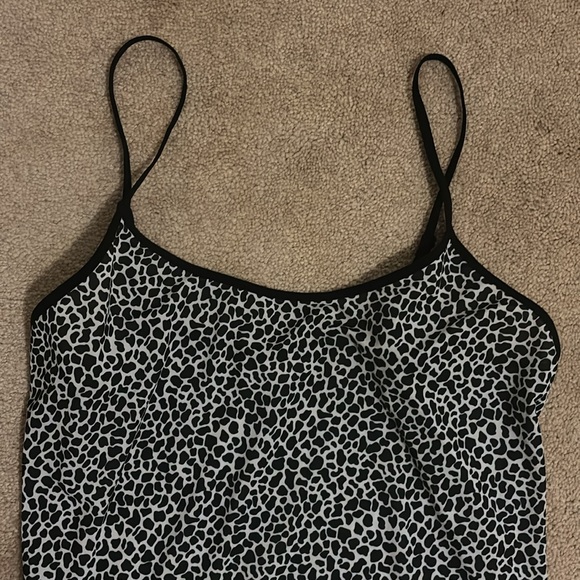 Womens Black & white spaghetti strap pajama dress Vroom & Dreesman brand size L - Picture 2 of 4